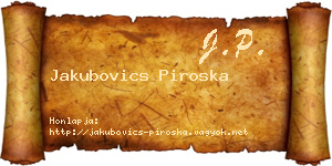 Jakubovics Piroska névjegykártya