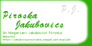 piroska jakubovics business card